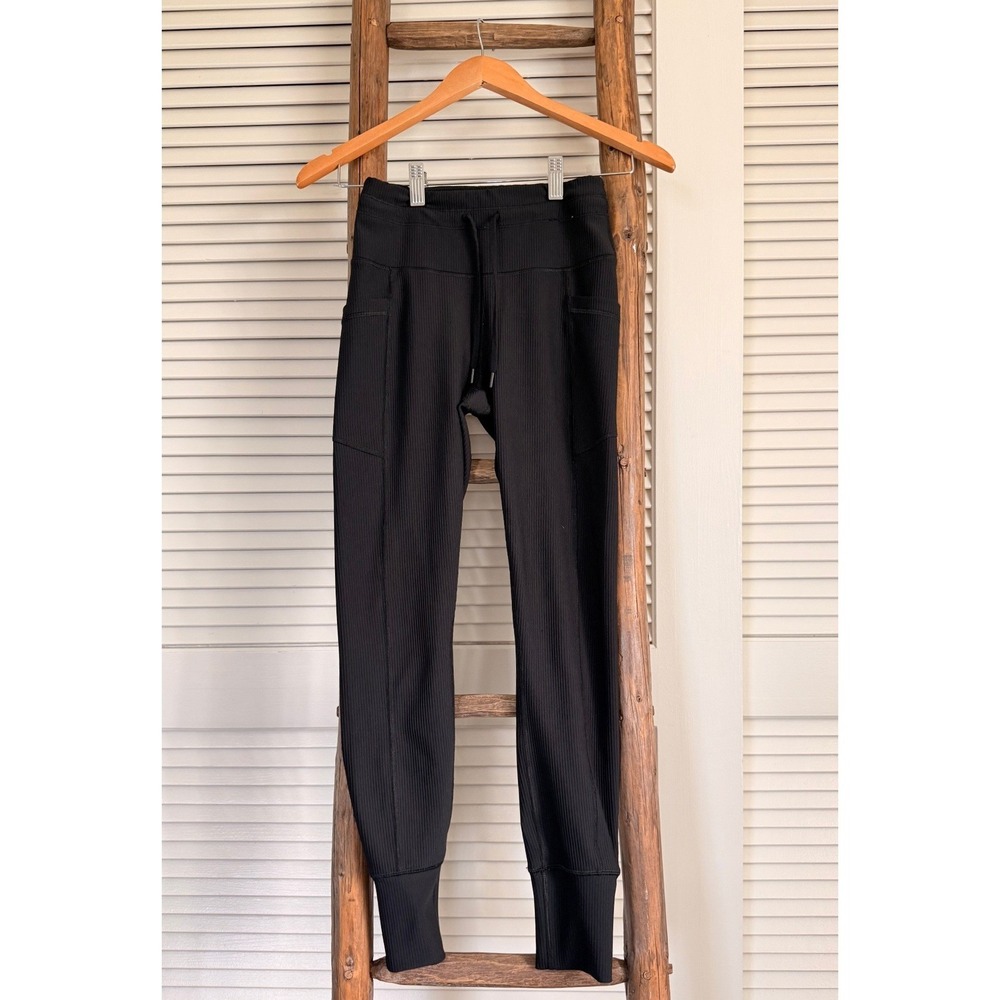 Yogalicious Lux Ribbed Joggers XS Black